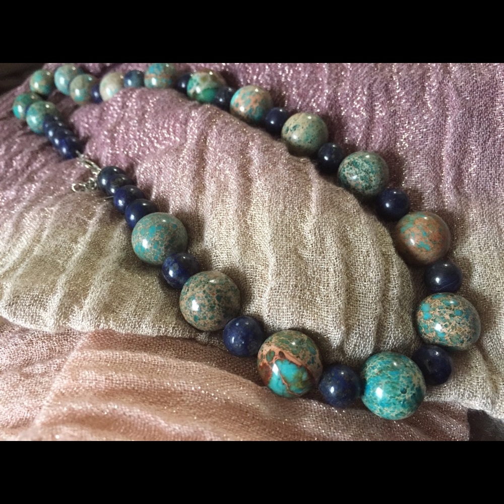 Lapis and Turkish turquoise necklace